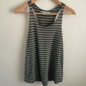 Maurices racer back women’s tank | green stripe | size small